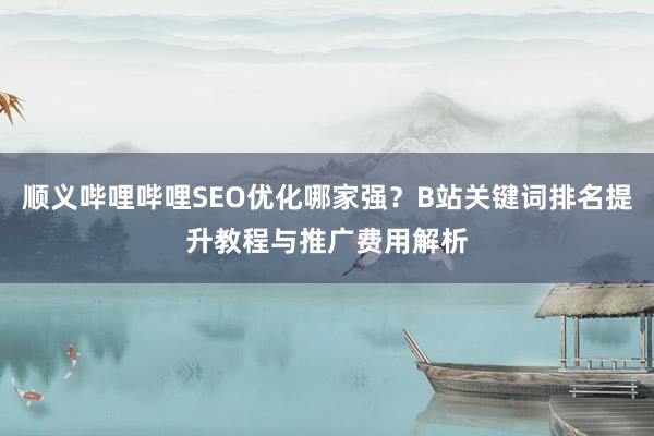 顺义哔哩哔哩SEO优化哪家强？B站关键词排名提升教程与推广费用解析