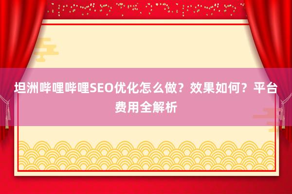 坦洲哔哩哔哩SEO优化怎么做？效果如何？平台费用全解析