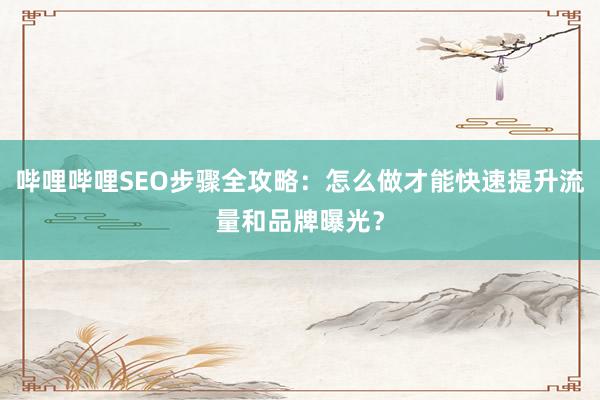 哔哩哔哩SEO步骤全攻略：怎么做才能快速提升流量和品牌曝光？