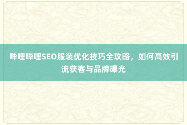 哔哩哔哩SEO服装优化技巧全攻略，如何高效引流获客与品牌曝光