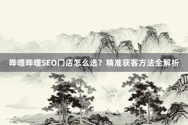 哔哩哔哩SEO门店怎么选？精准获客方法全解析